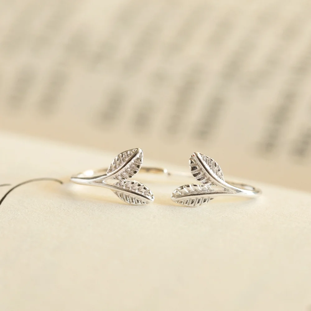 Frosted Leaf Earrings - Only 2 left! - Picture 2 of 10